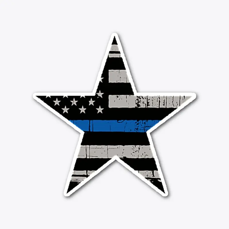 Blue Line Flag Star